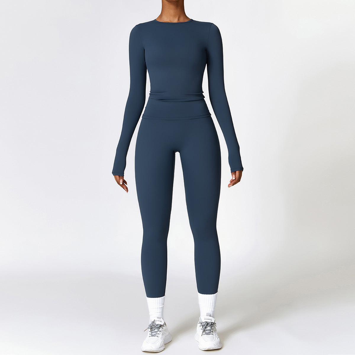 The Vision Premium Yoga & Gym Set – High Waist Leggings & Long Sleeve Top