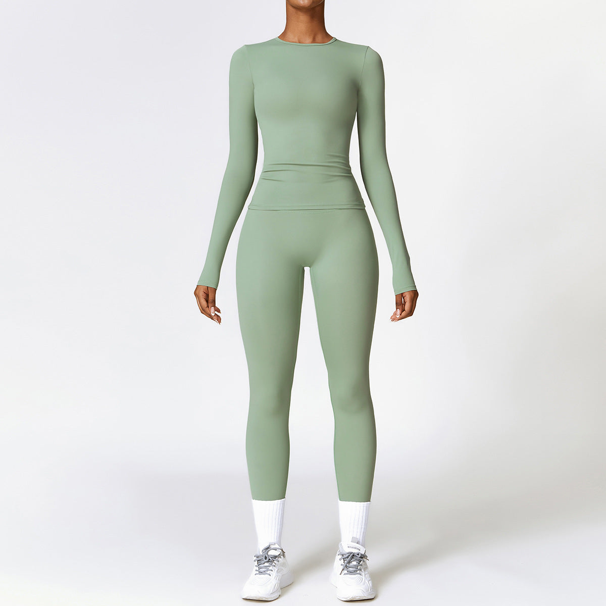 The Vision Premium Yoga & Gym Set – High Waist Leggings & Long Sleeve Top