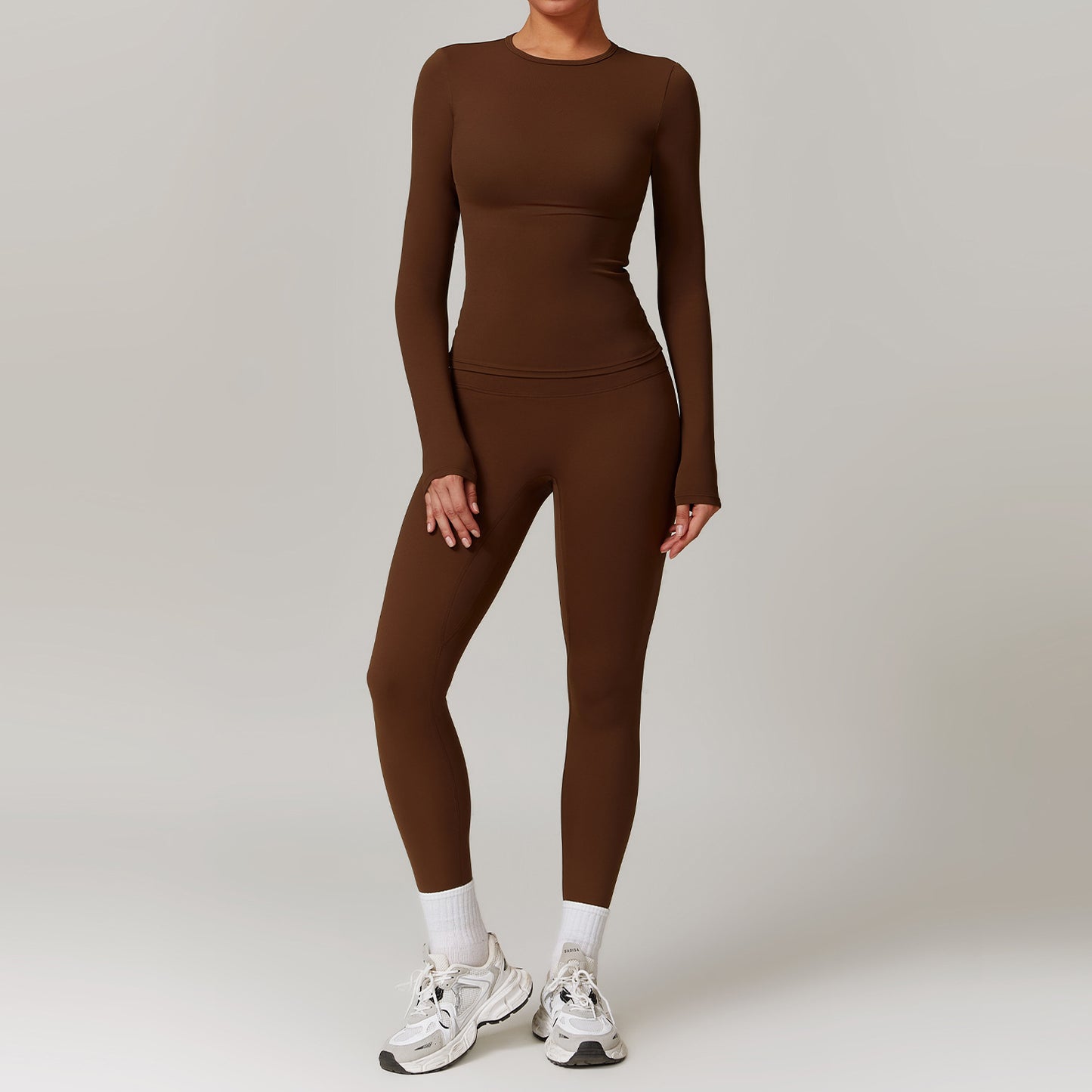 The Vision Premium Yoga & Gym Set – High Waist Leggings & Long Sleeve Top