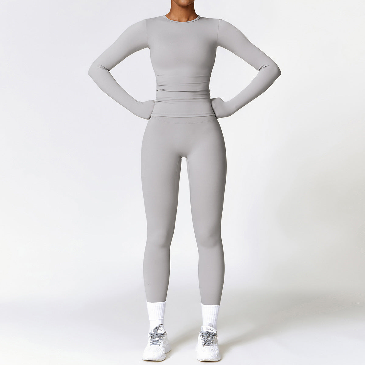 The Vision Premium Yoga & Gym Set – High Waist Leggings & Long Sleeve Top