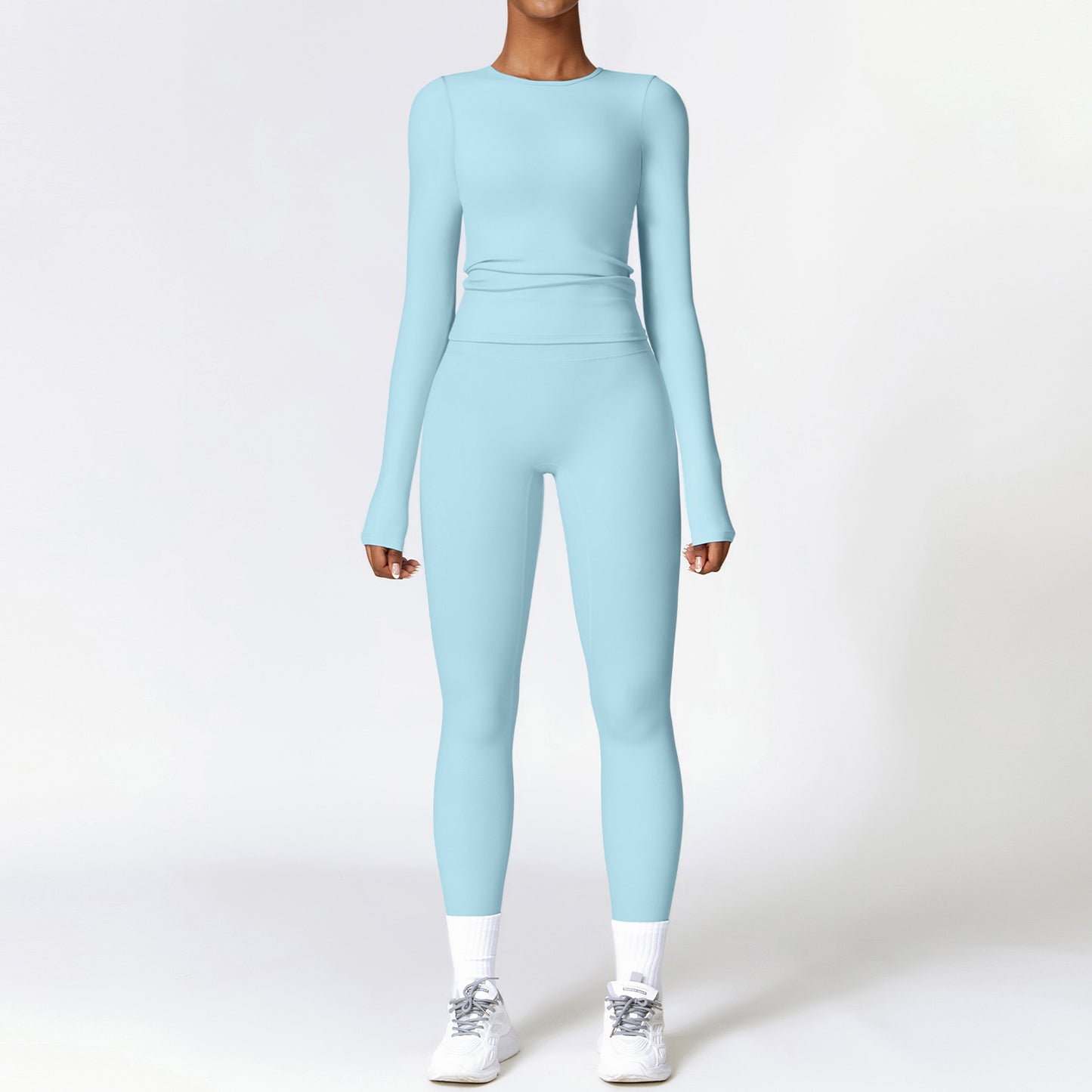 The Vision Premium Yoga & Gym Set – High Waist Leggings & Long Sleeve Top