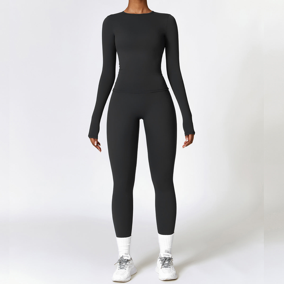 The Vision Premium Yoga & Gym Set – High Waist Leggings & Long Sleeve Top